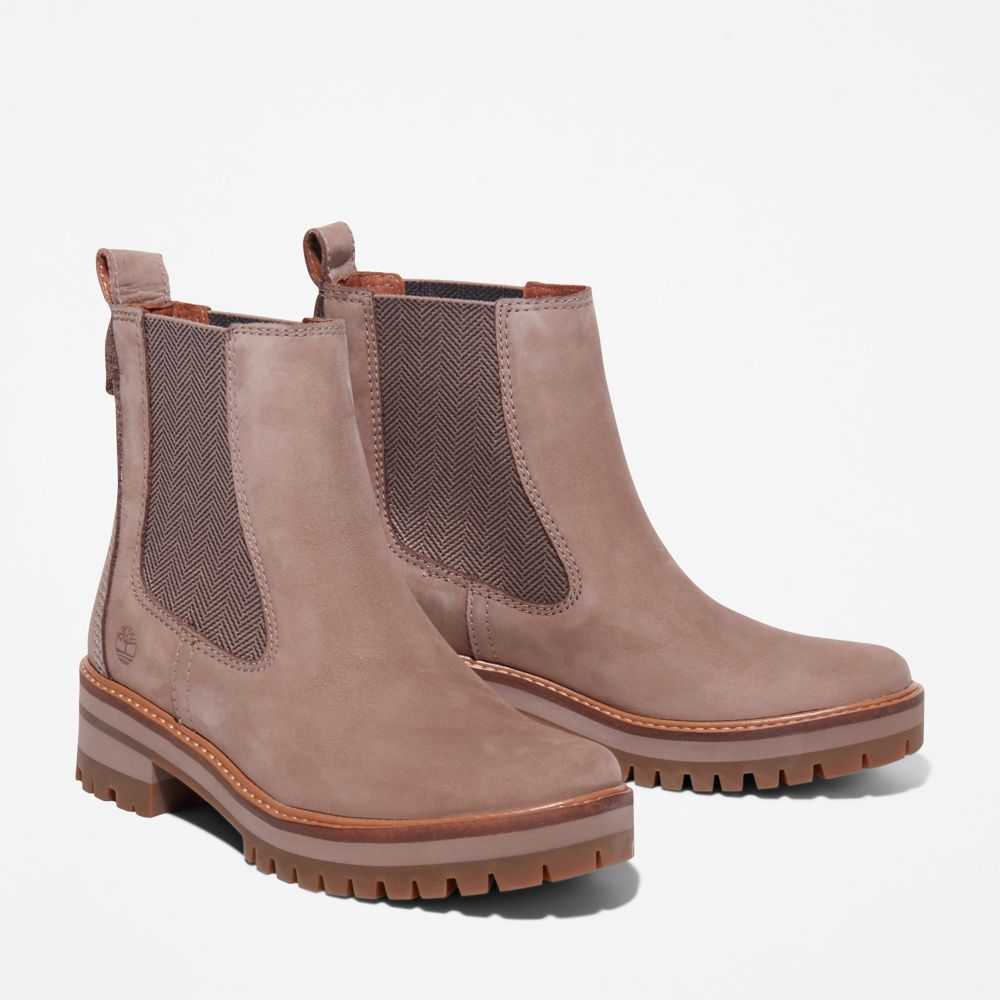 Buty Chelsea Damskie Timberland Pro Courmayeur Valley Beżowe | Polska-9648371