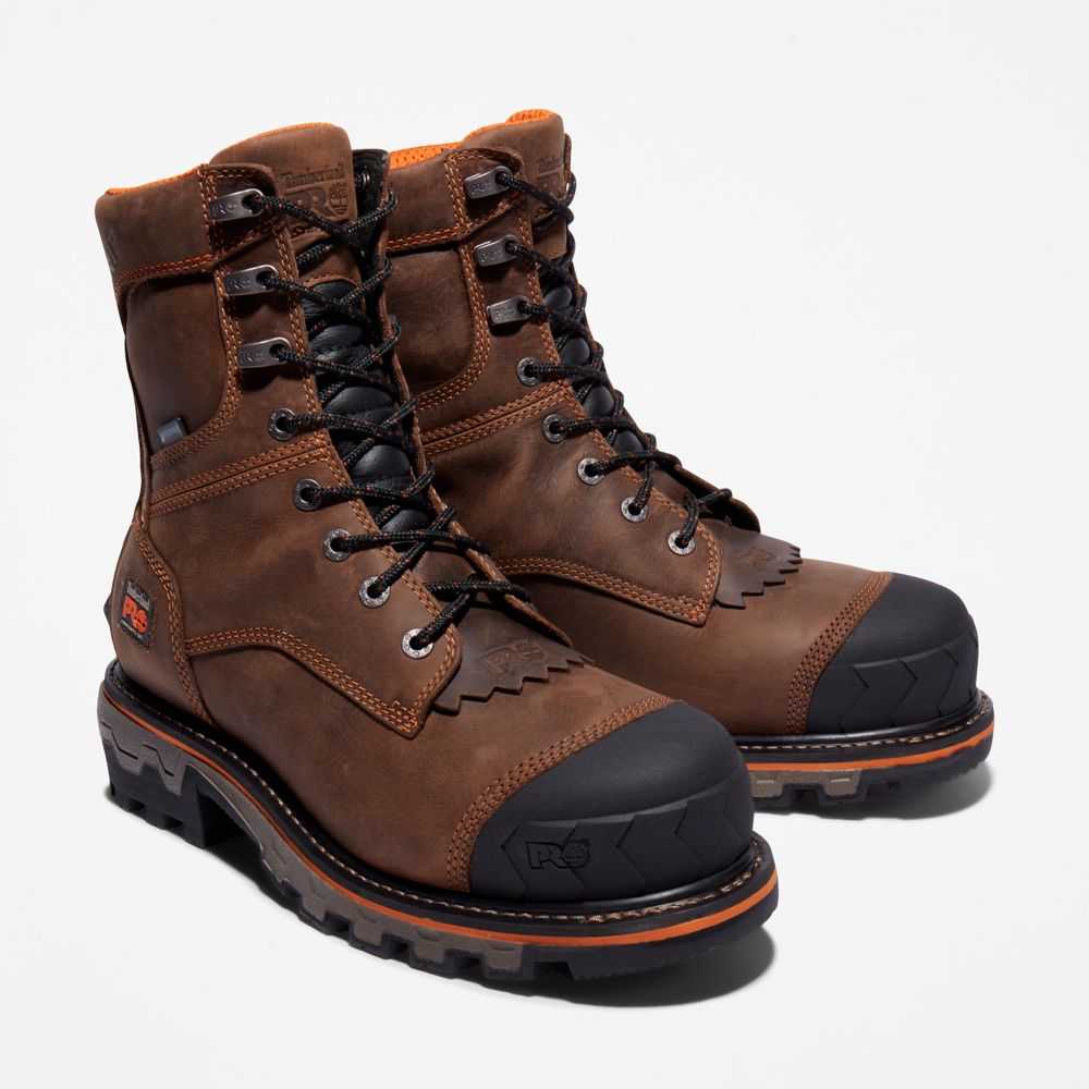 Buty Ochronne Męskie Timberland Pro Boondock Hd Logger Brązowe | Polska-3819250