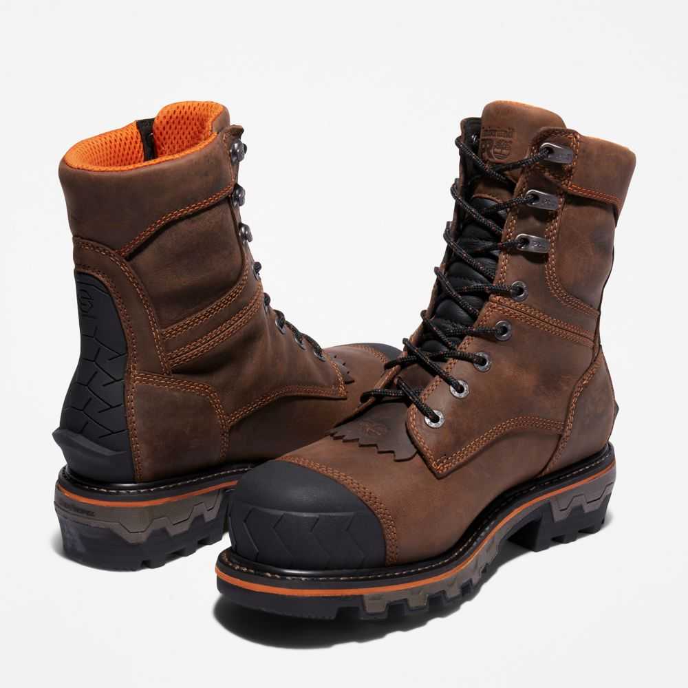 Buty Ochronne Męskie Timberland Pro Boondock Hd Logger Brązowe | Polska-3819250