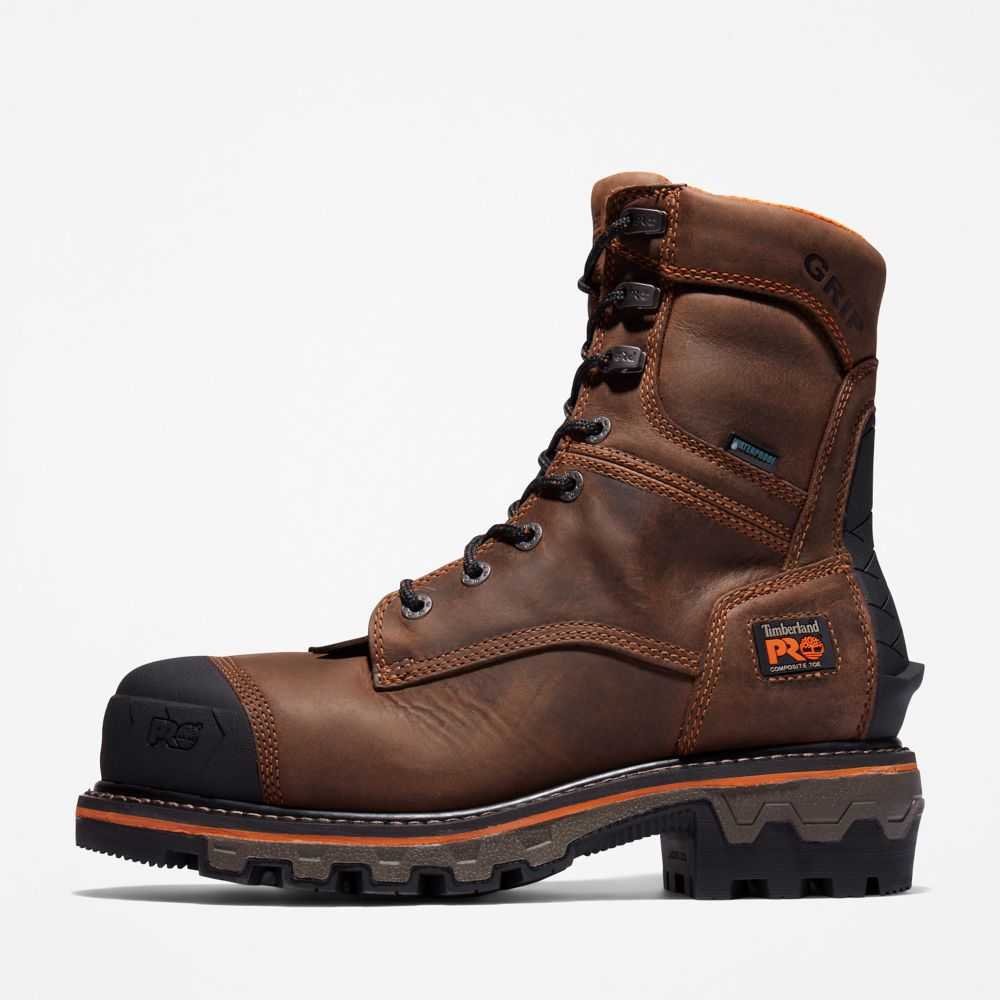 Buty Ochronne Męskie Timberland Pro Boondock Hd Logger Brązowe | Polska-3819250