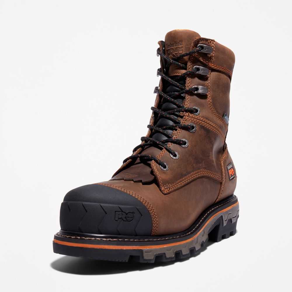 Buty Ochronne Męskie Timberland Pro Boondock Hd Logger Brązowe | Polska-3819250