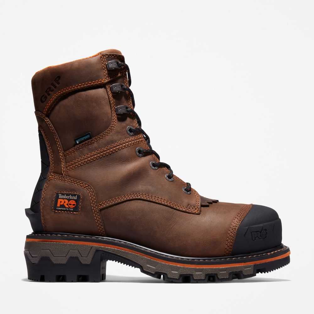 Buty Ochronne Męskie Timberland Pro Boondock Hd Logger Brązowe | Polska-3819250