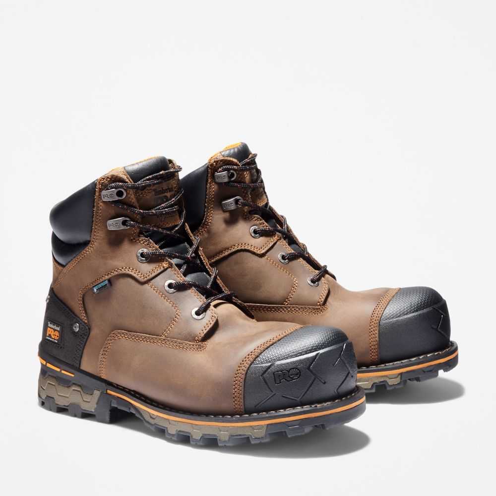 Buty Ochronne Męskie Timberland Pro Boondock 6 Brązowe | Polska-9584021