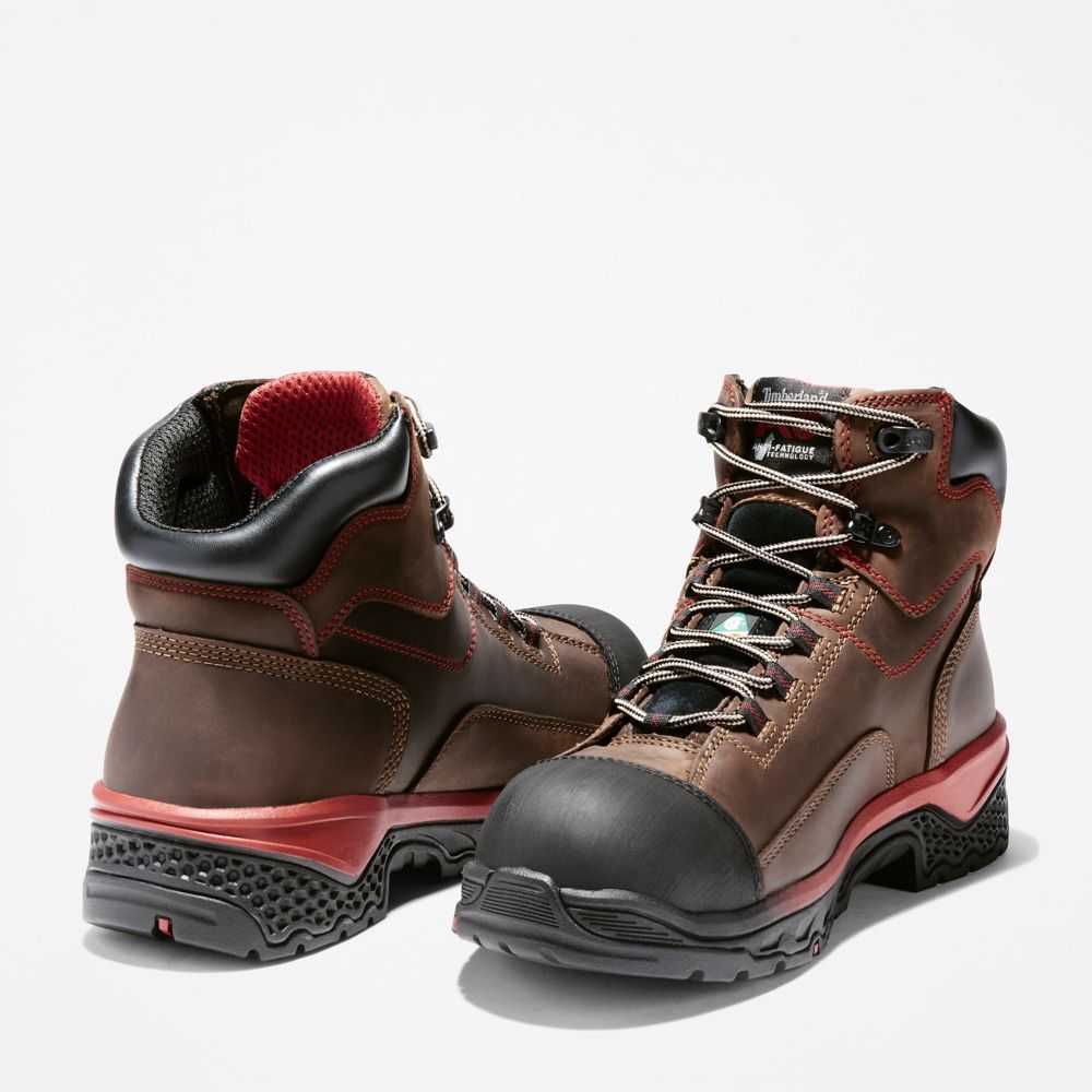 Buty Ochronne Męskie Timberland Pro Bosshog 6 Czerwone Brązowe | Polska-3091465