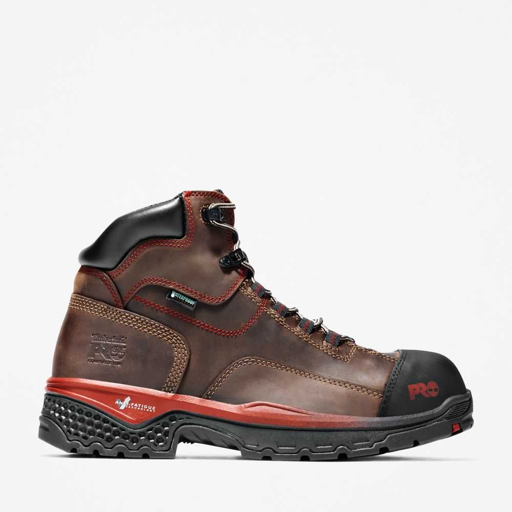 Buty Ochronne Męskie Timberland Pro Bosshog 6 Czerwone Brązowe | Polska-3091465