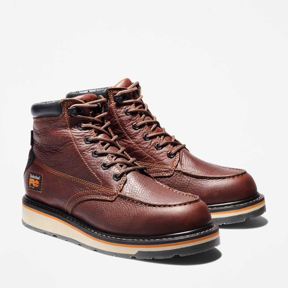 Buty Ochronne Męskie Timberland Pro Gridworks 6 Czerwone Brązowe | Polska-2568417