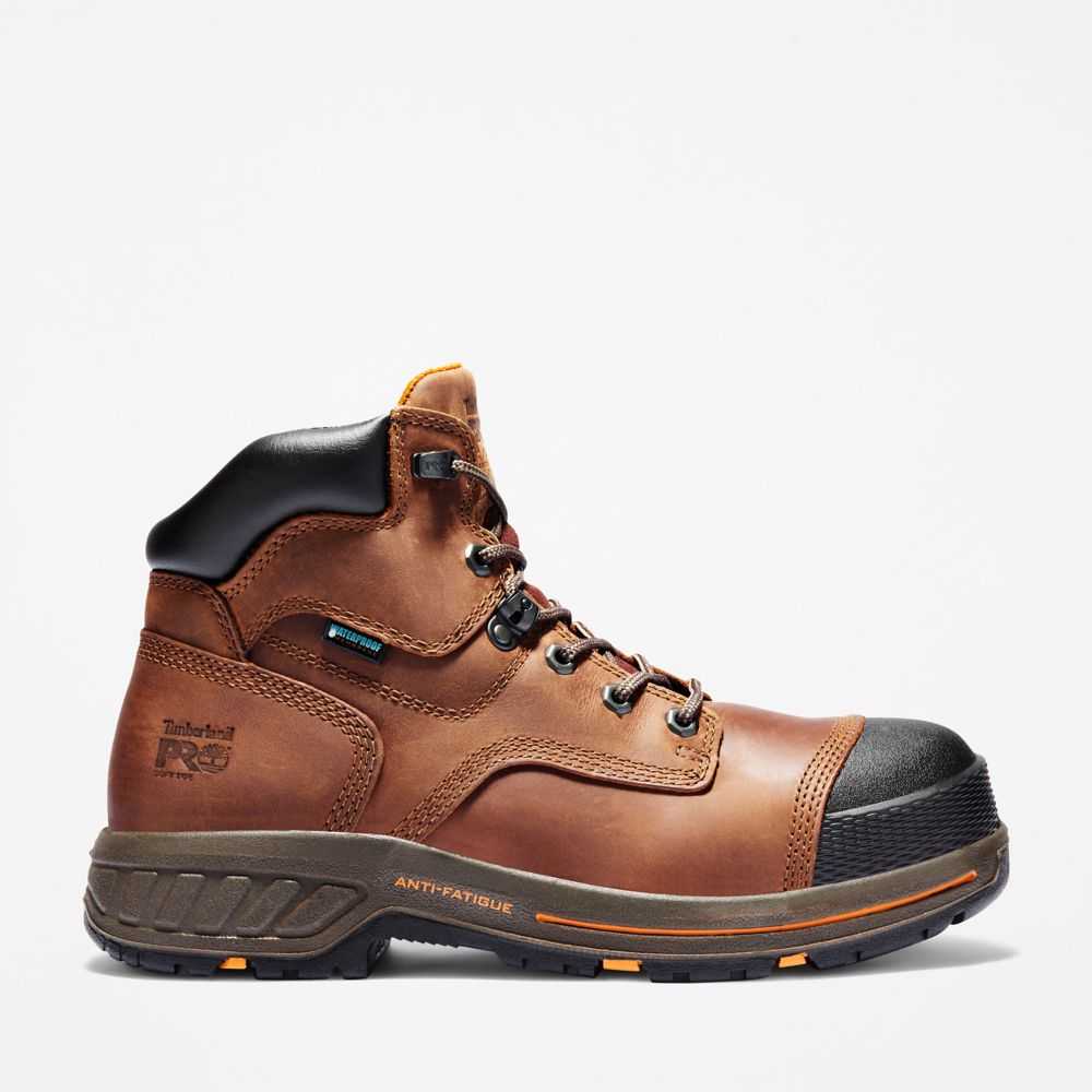 Buty Ochronne Męskie Timberland Pro Helix Hd 6 Czerwone Brązowe | Polska-3104762