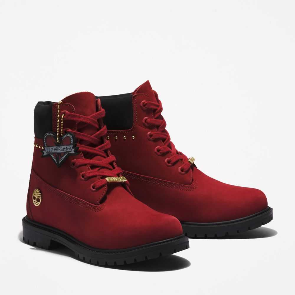 Buty Wodoodporne Damskie Timberland Pro Heritage 6 Inch Ciemny Czerwone | Polska-1259476