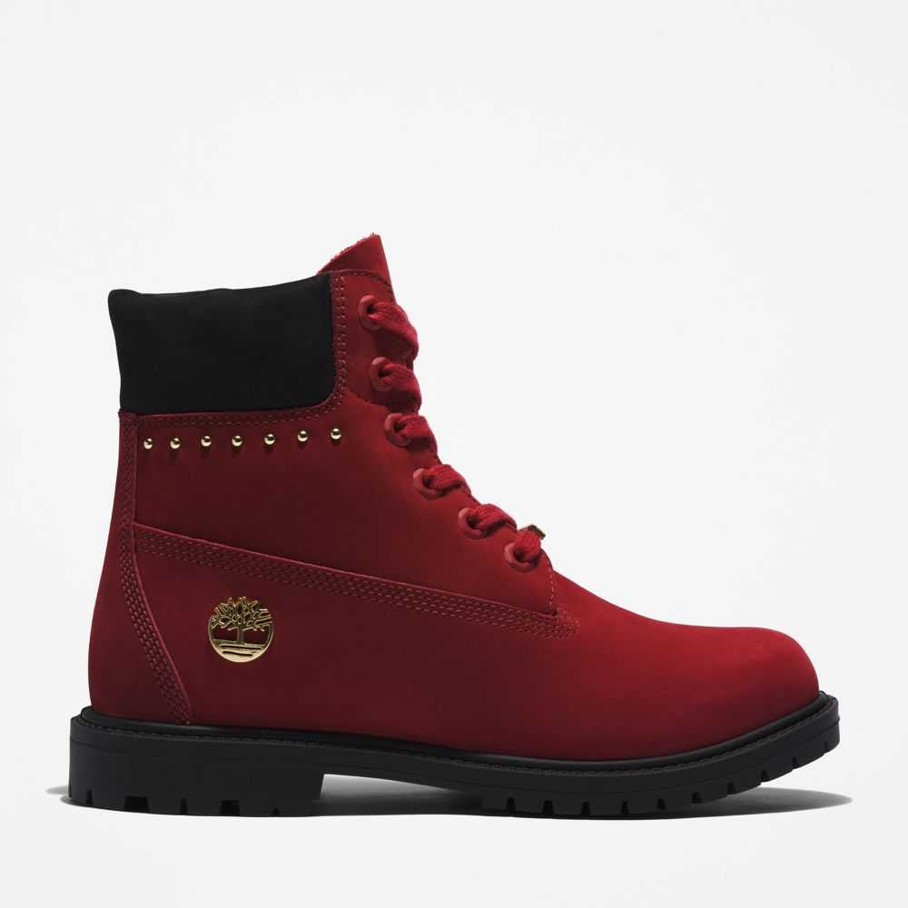 Buty Wodoodporne Damskie Timberland Pro Heritage 6 Inch Ciemny Czerwone | Polska-1259476