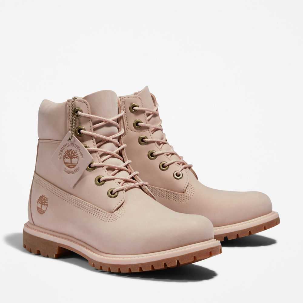 Buty Wodoodporne Damskie Timberland Pro Premium 6 Inch Głęboka Różowe | Polska-8371465