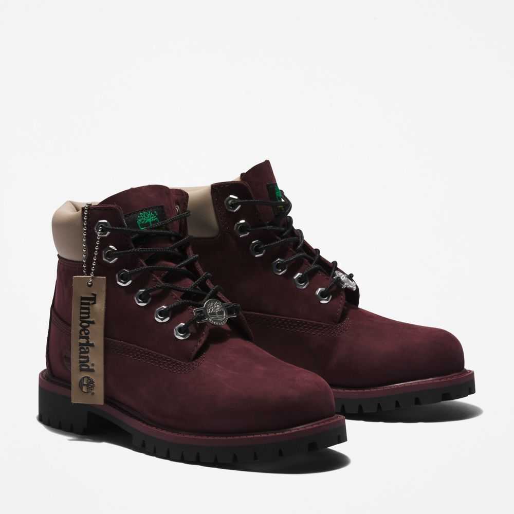 Buty Wodoodporne Dziecięce Timberland Pro Premium 6 Inch Bordowe | Polska-1364289