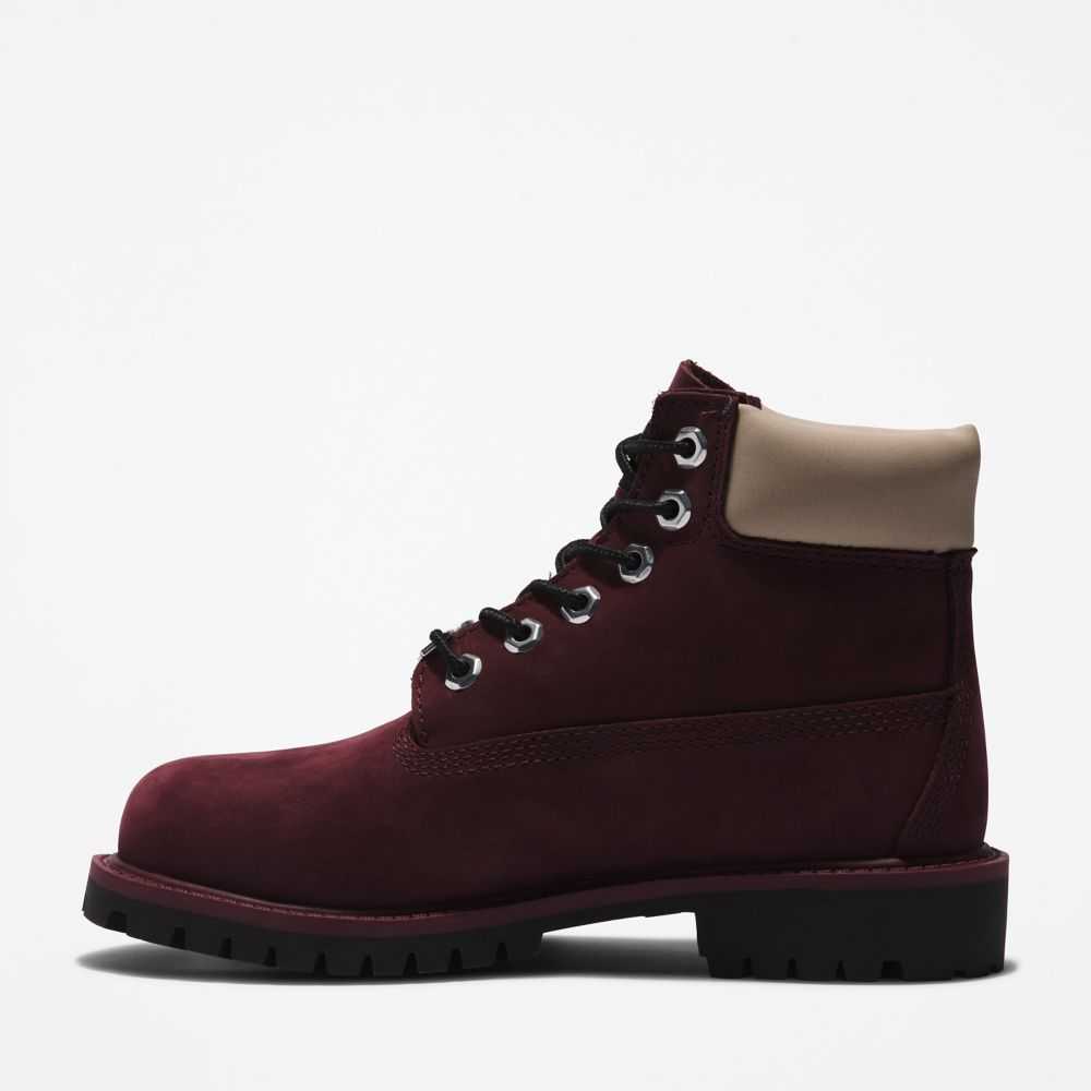 Buty Wodoodporne Dziecięce Timberland Pro Premium 6 Inch Bordowe | Polska-1364289