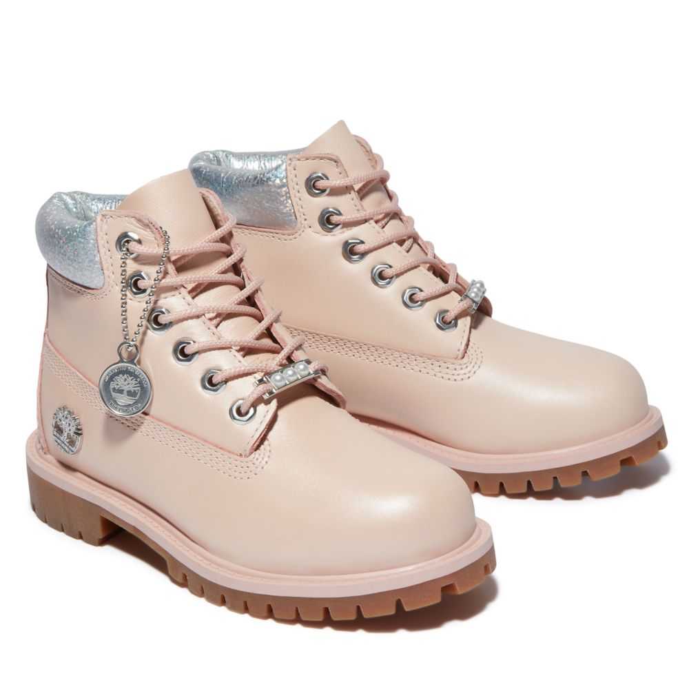 Buty Wodoodporne Dziecięce Timberland Pro Premium 6 Inch Głęboka Różowe | Polska-2196075