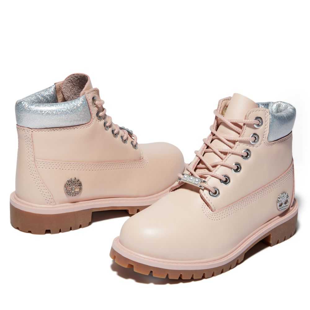 Buty Wodoodporne Dziecięce Timberland Pro Premium 6 Inch Głęboka Różowe | Polska-2196075