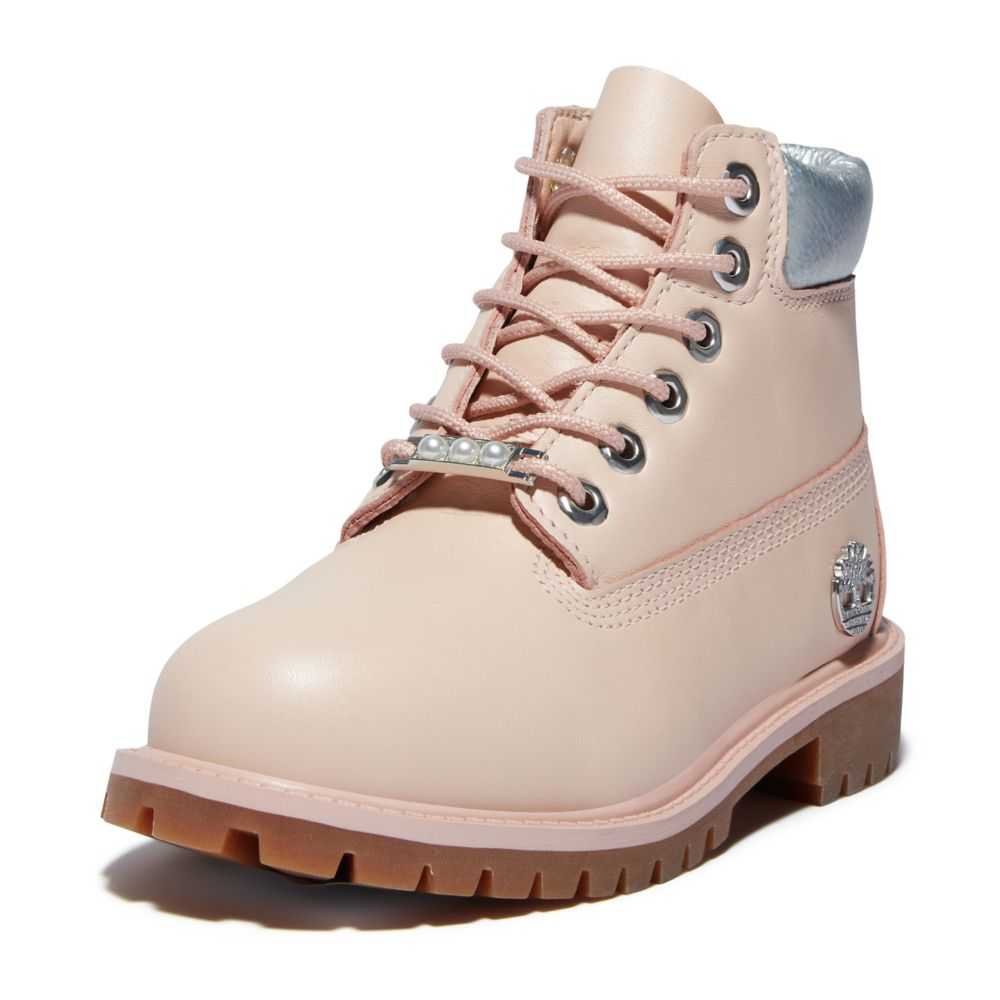 Buty Wodoodporne Dziecięce Timberland Pro Premium 6 Inch Głęboka Różowe | Polska-2196075