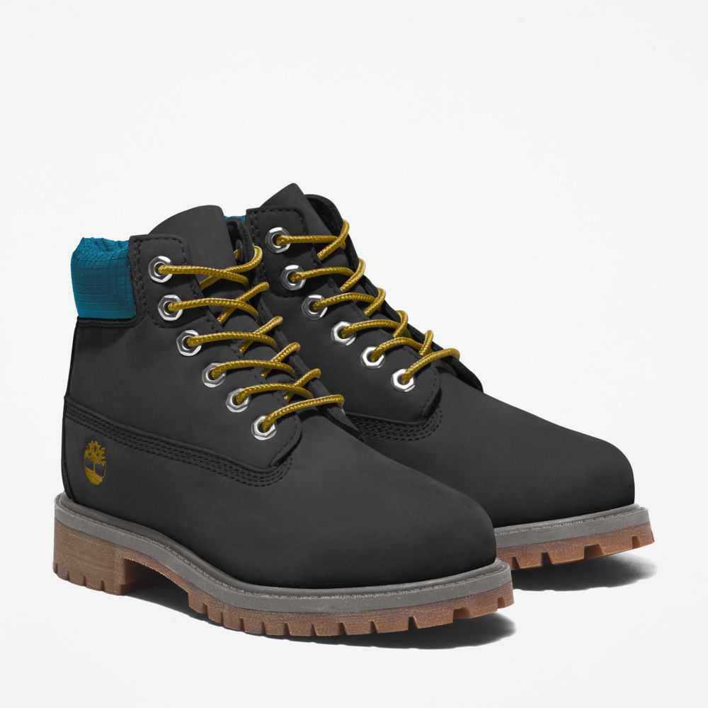 Buty Wodoodporne Dziecięce Timberland Pro Premium 6 Inch Czarne Niebieskie | Polska-3295176