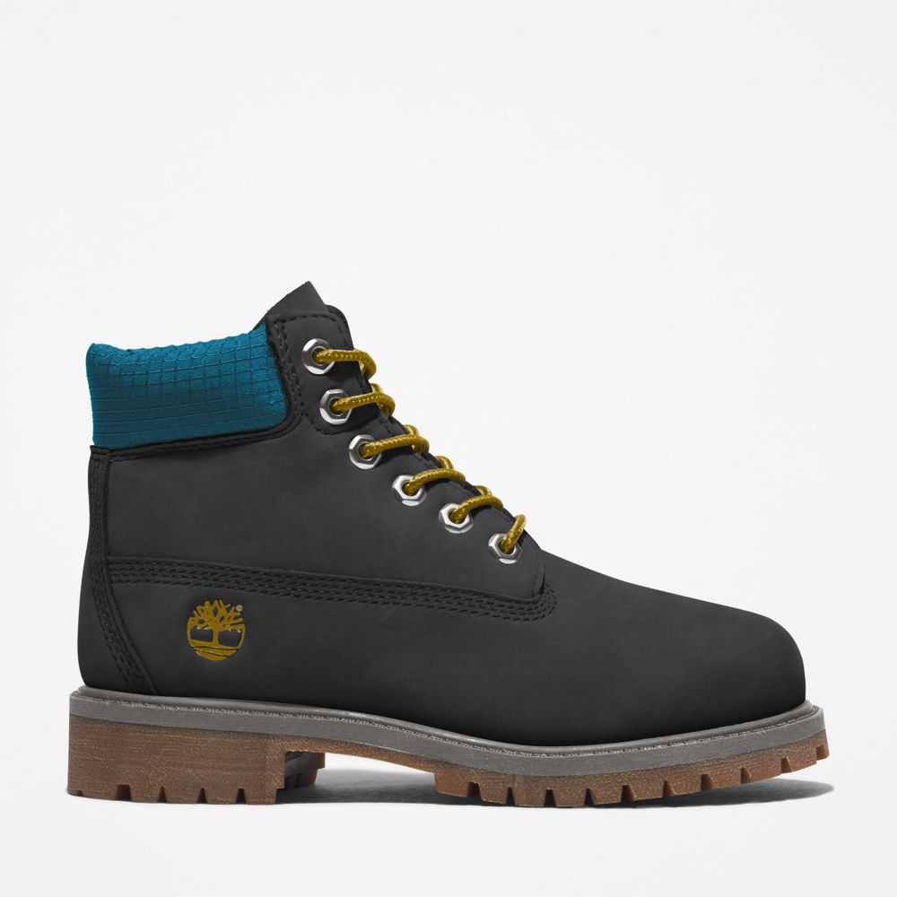 Buty Wodoodporne Dziecięce Timberland Pro Premium 6 Inch Czarne Niebieskie | Polska-3295176