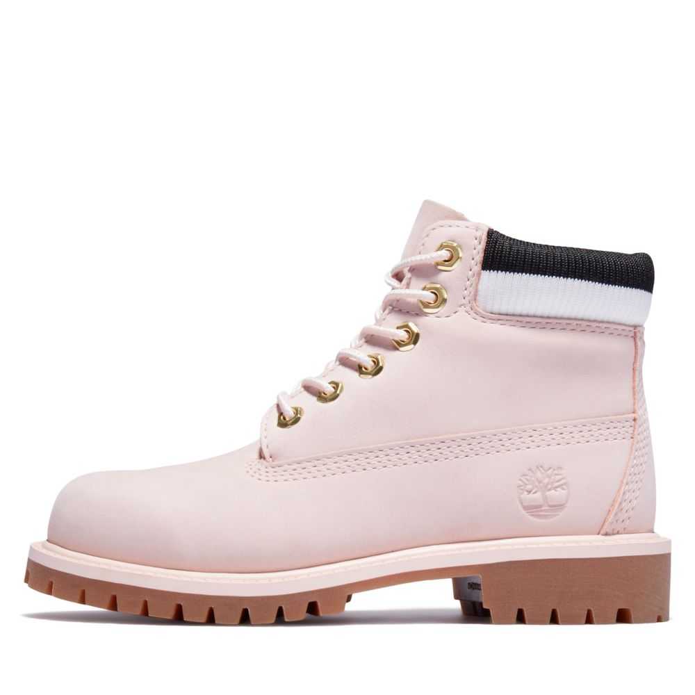 Buty Wodoodporne Dziecięce Timberland Pro Premium 6 Inch Głęboka Różowe Czarne | Polska-3691857