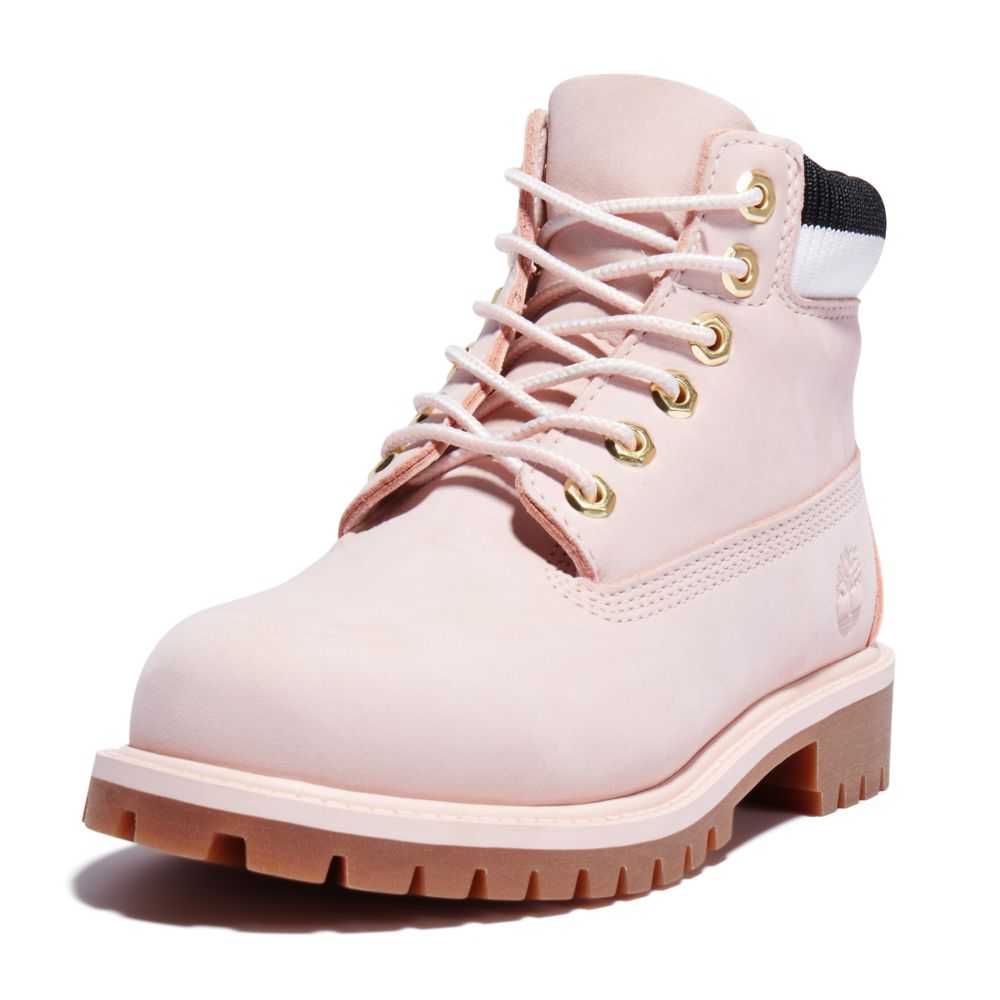 Buty Wodoodporne Dziecięce Timberland Pro Premium 6 Inch Głęboka Różowe Czarne | Polska-3691857