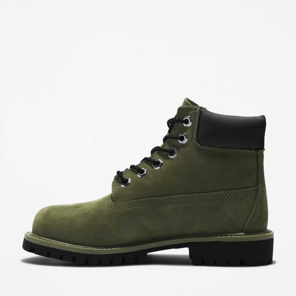 Buty Wodoodporne Dziecięce Timberland Pro Premium 6 Inch Ciemny Zielone | Polska-4259067