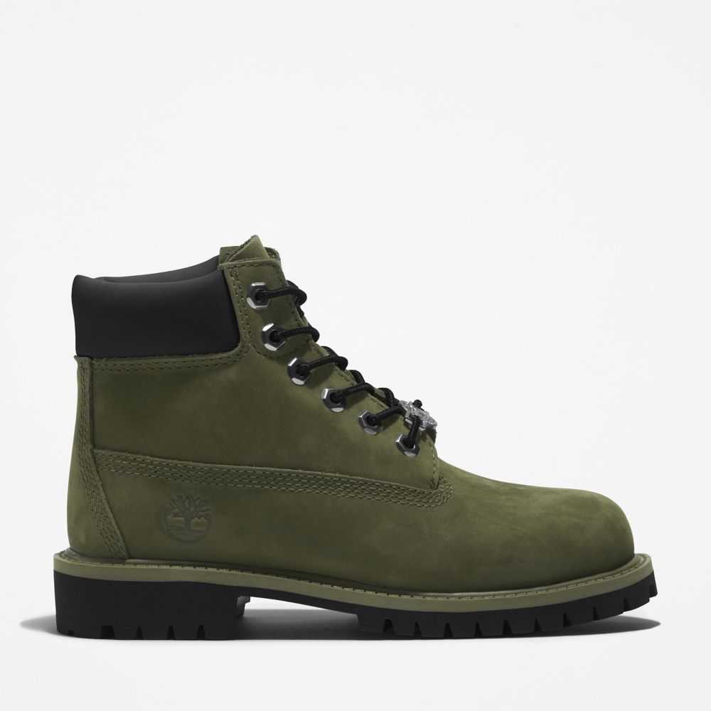 Buty Wodoodporne Dziecięce Timberland Pro Premium 6 Inch Ciemny Zielone | Polska-9106583