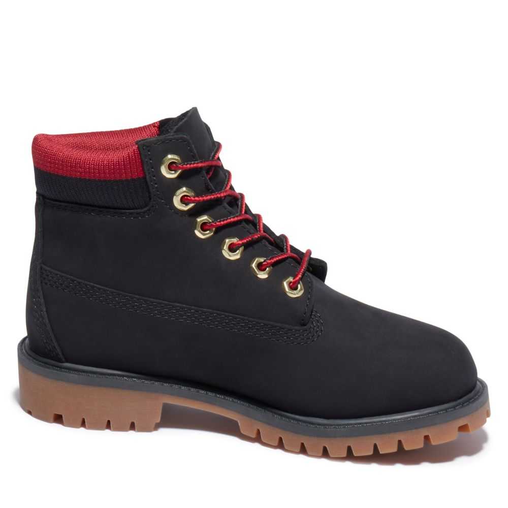 Buty Wodoodporne Dziecięce Timberland Pro Premium 6 Inch Czarne Czerwone | Polska-9375061