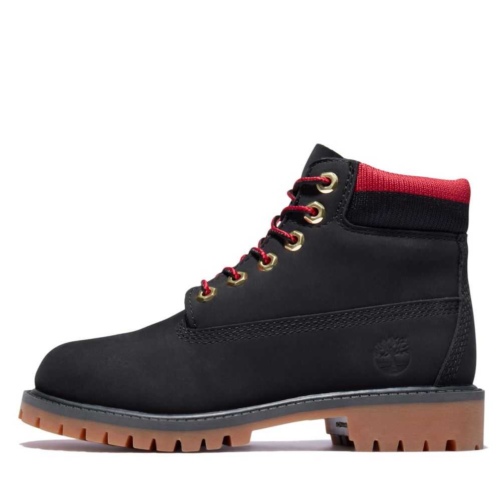 Buty Wodoodporne Dziecięce Timberland Pro Premium 6 Inch Czarne Czerwone | Polska-9375061