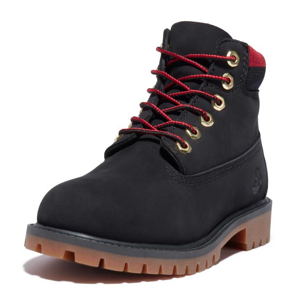 Buty Wodoodporne Dziecięce Timberland Pro Premium 6 Inch Czarne Czerwone | Polska-9375061