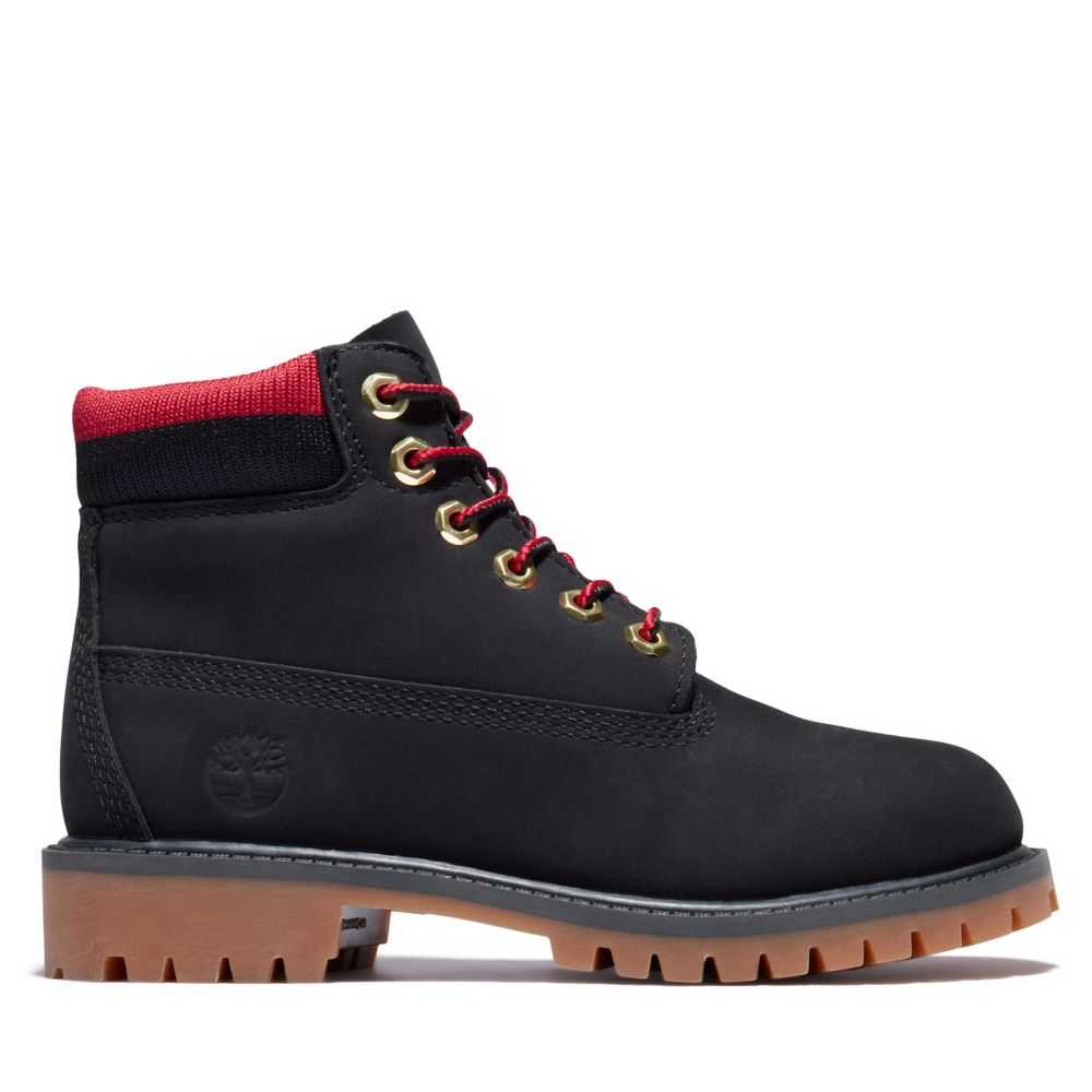 Buty Wodoodporne Dziecięce Timberland Pro Premium 6 Inch Czarne Czerwone | Polska-9375061