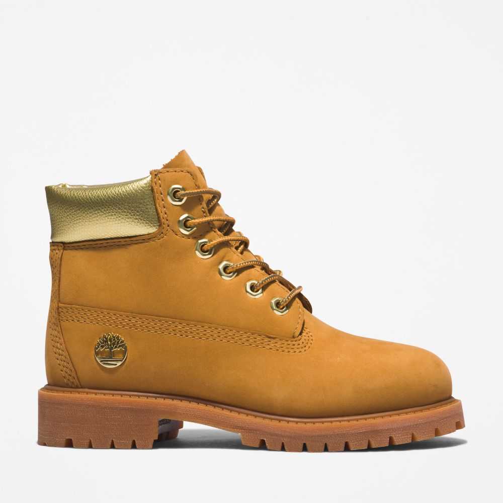 Buty Wodoodporne Dziecięce Timberland Pro Premium 6 Inch Brązowe Złote | Polska-9605148