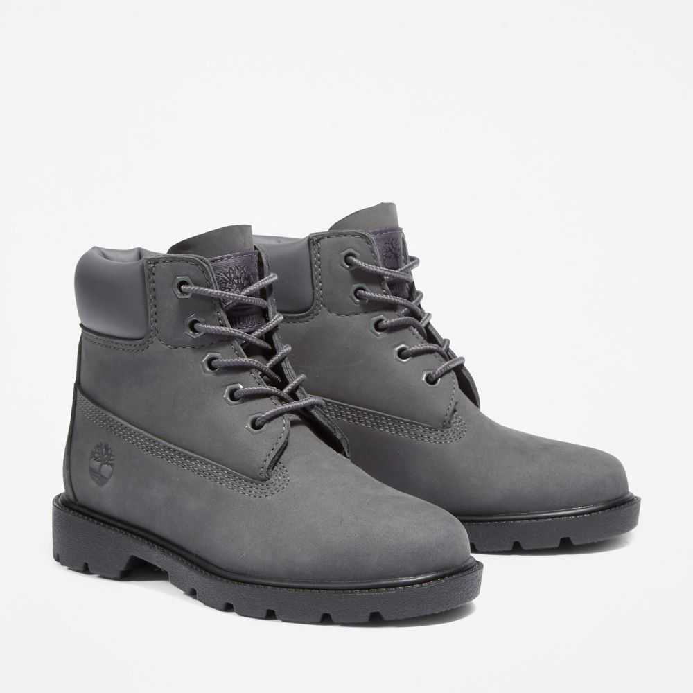 Buty Wodoodporne Dziecięce Timberland Pro Klasyczne 6 Inch Ciemny Szare | Polska-9623480