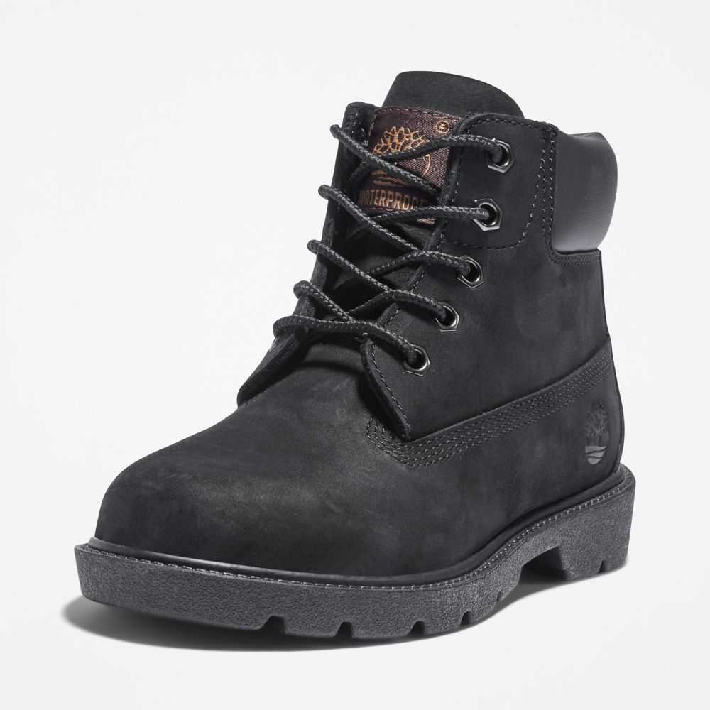 Buty Zimowe Dziecięce Timberland Pro Klasyczne 6 Inch Czarne | Polska-9471035