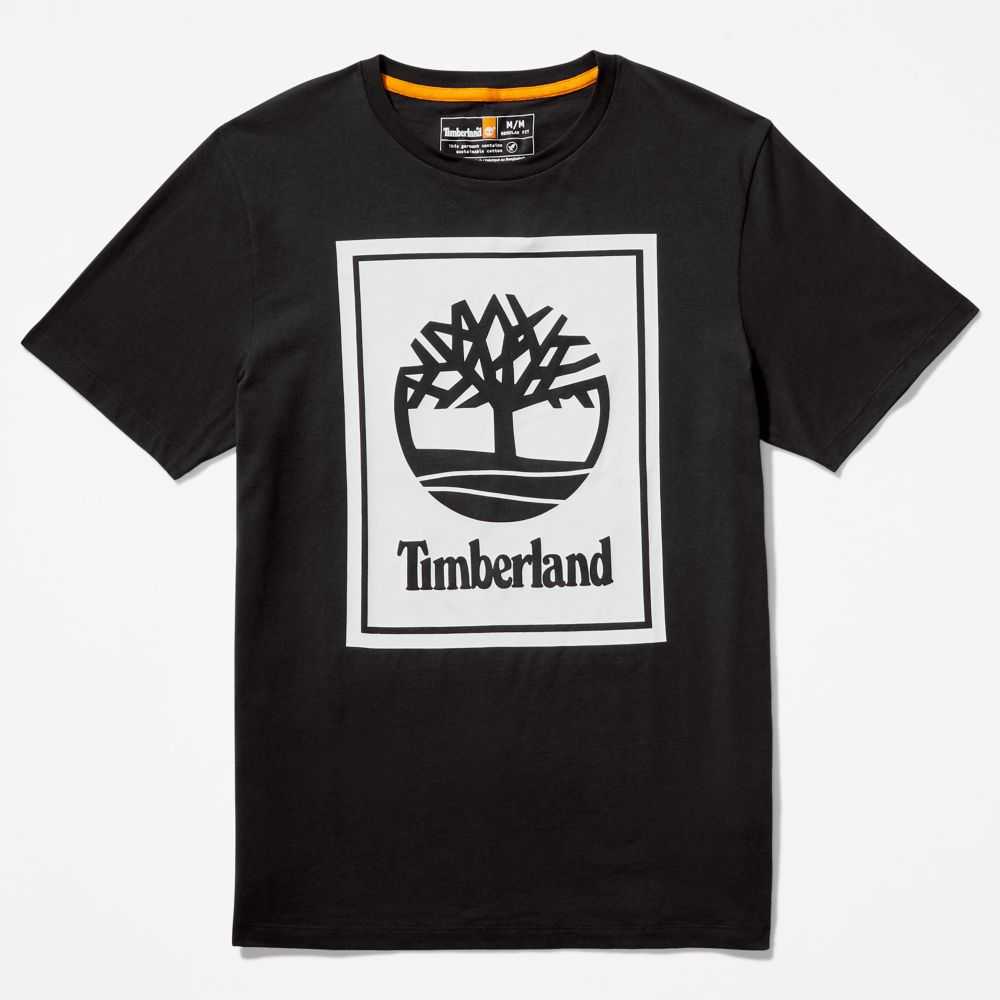 Koszulki Damskie Timberland Pro Logo Czarne Białe | Polska-4395708