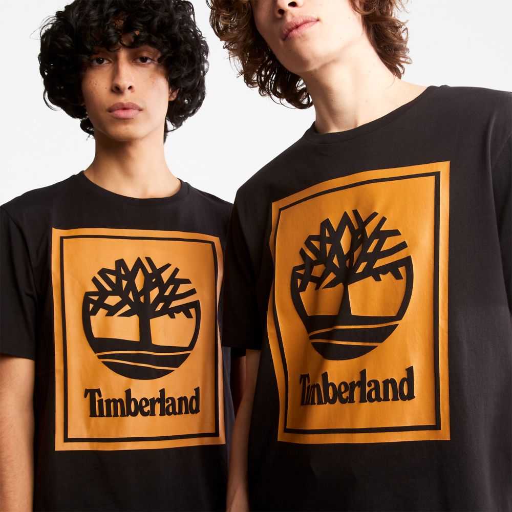 Koszulki Damskie Timberland Pro Logo Czarne Brązowe | Polska-8635074