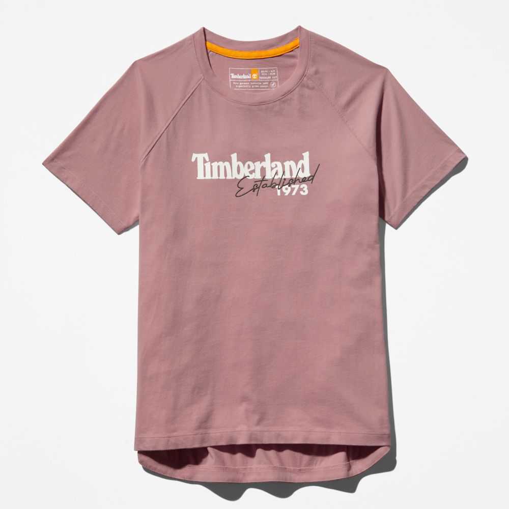 Koszulki Damskie Timberland Pro Logo Fioletowe | Polska-5023619