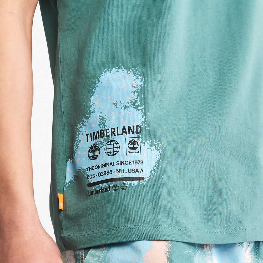 Koszulki Męskie Timberland Pro Grafiką Jasny Zielone | Polska-6730415