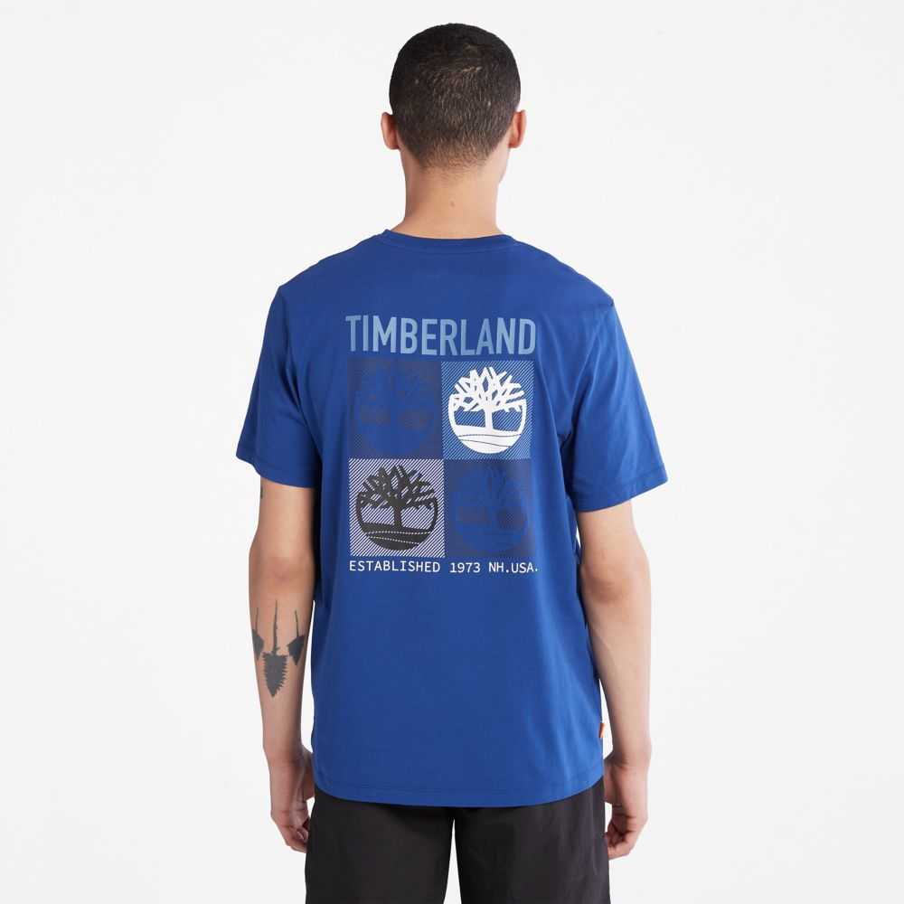 Koszulki Męskie Timberland Pro Logo Niebieskie | Polska-3894126