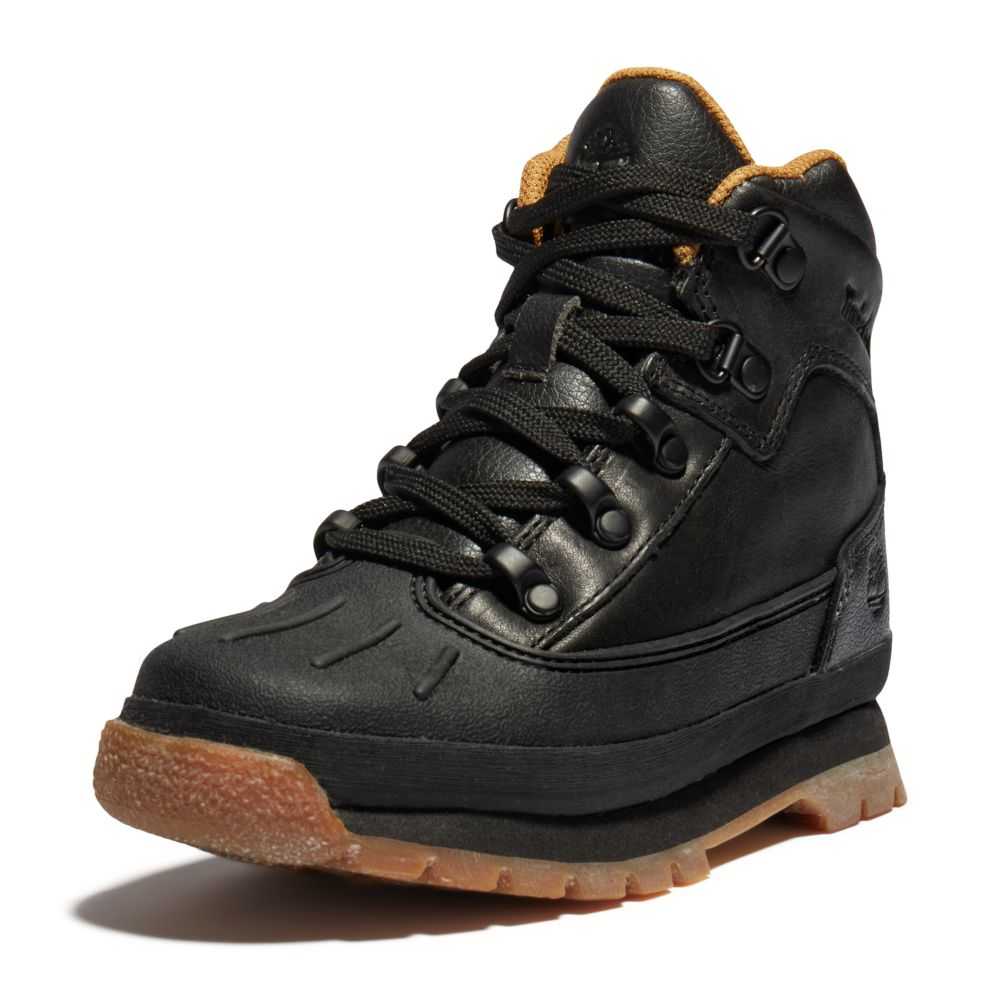 Kozaki Trekkingowe Dziecięce Timberland Pro Euro Hiker Czarne | Polska-7653210