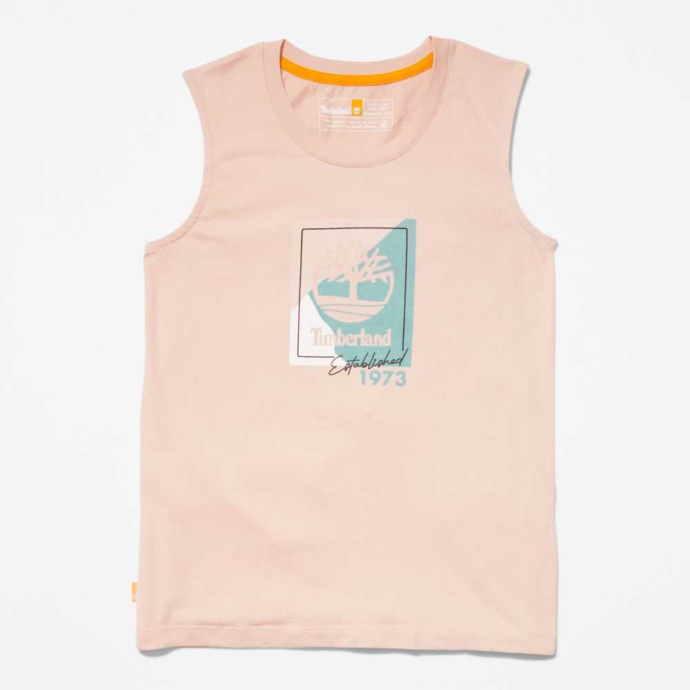 Tank Top Damskie Timberland Pro Logo Różowe | Polska-1740386